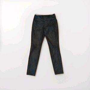 Athleta Delancey Gleam Moto Tight Pants Womens Small Black Stretch Zip Pockets